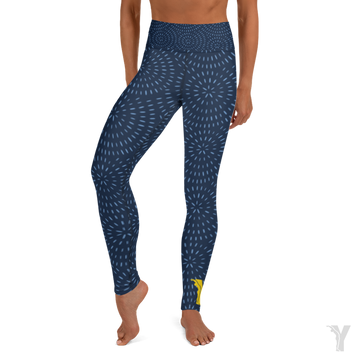 Yoga leggings - spiral blue