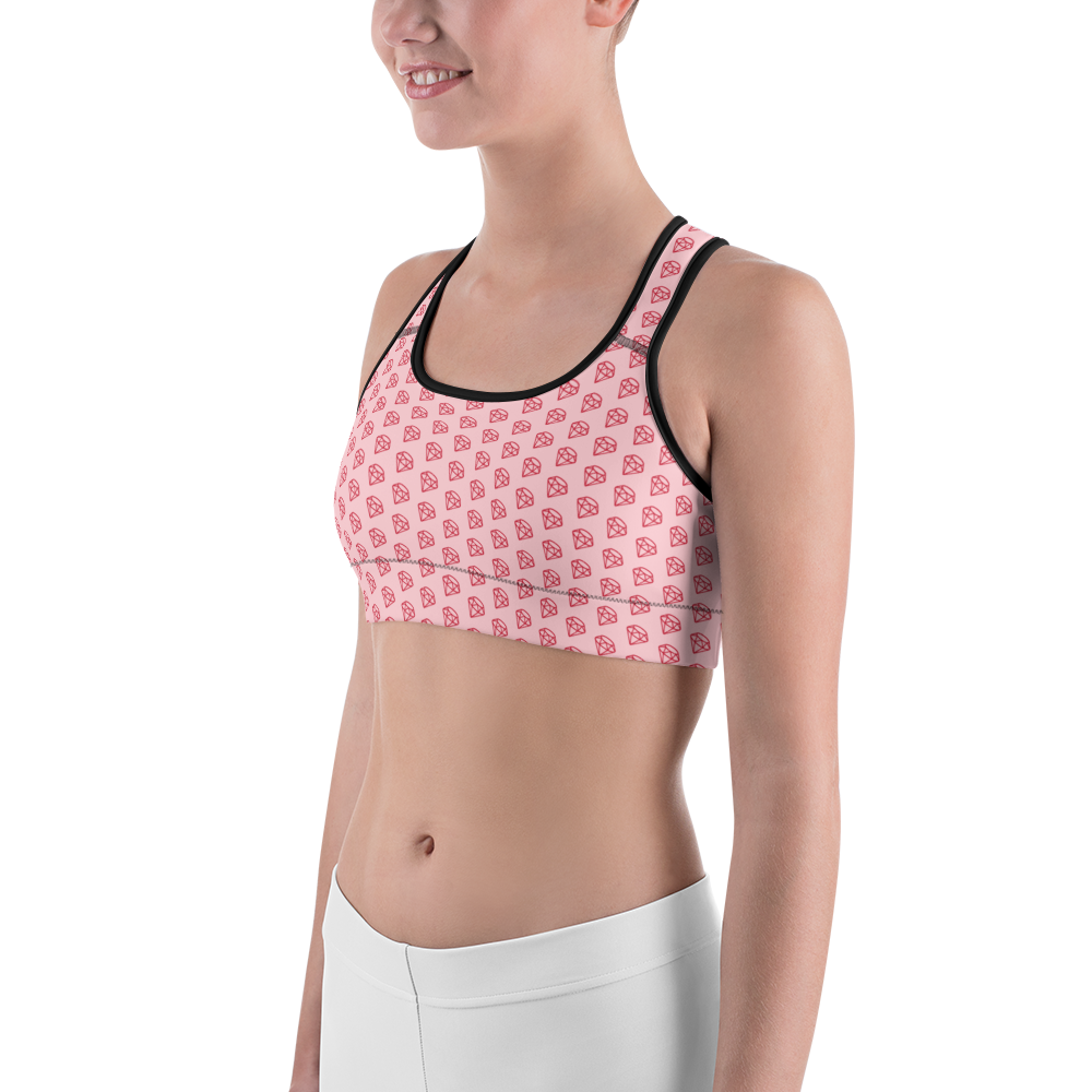 Brassière de yoga - diamant couture noire profil