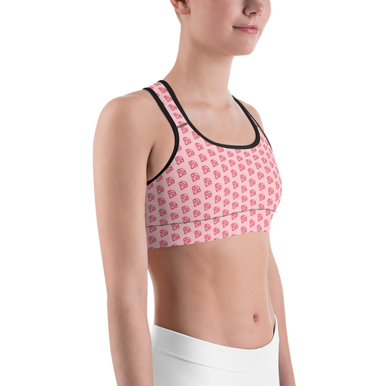 Brassière de yoga - diamant couture noire profil gauche