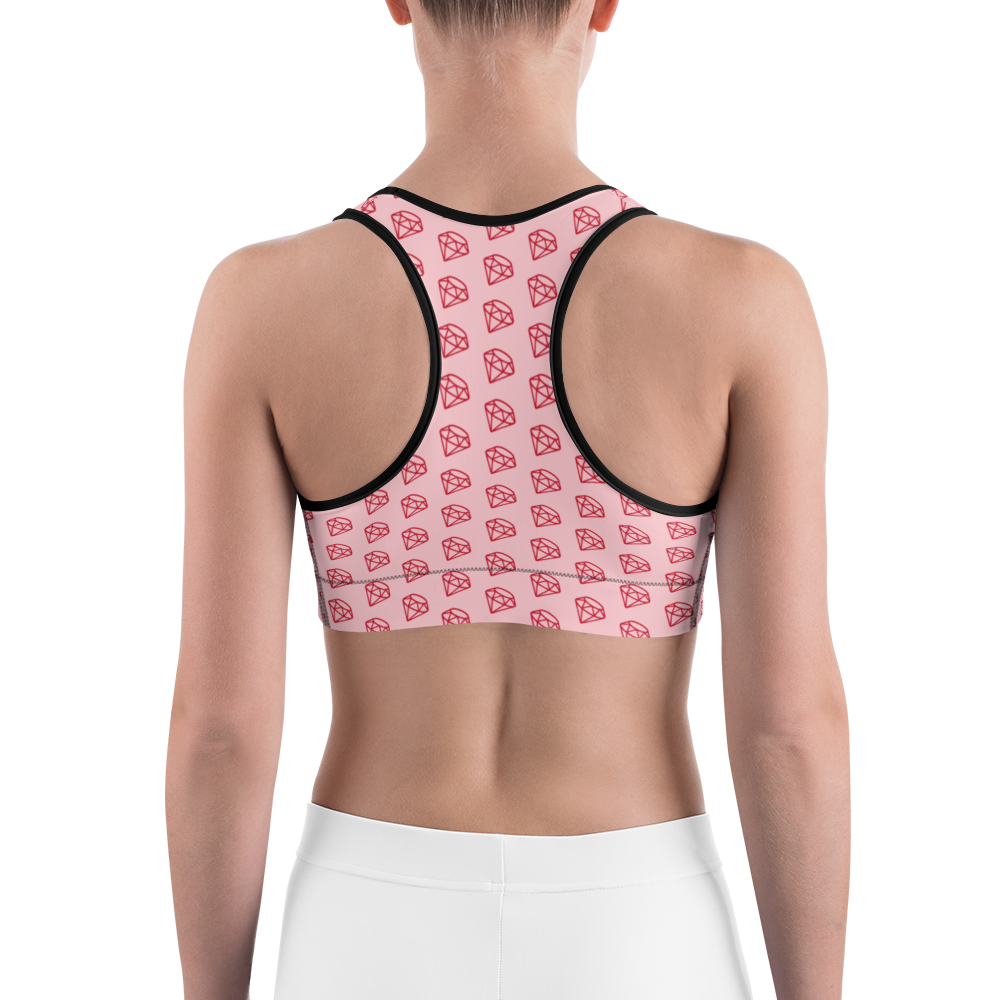 Brassière de yoga - diamant couture noire dos nageur