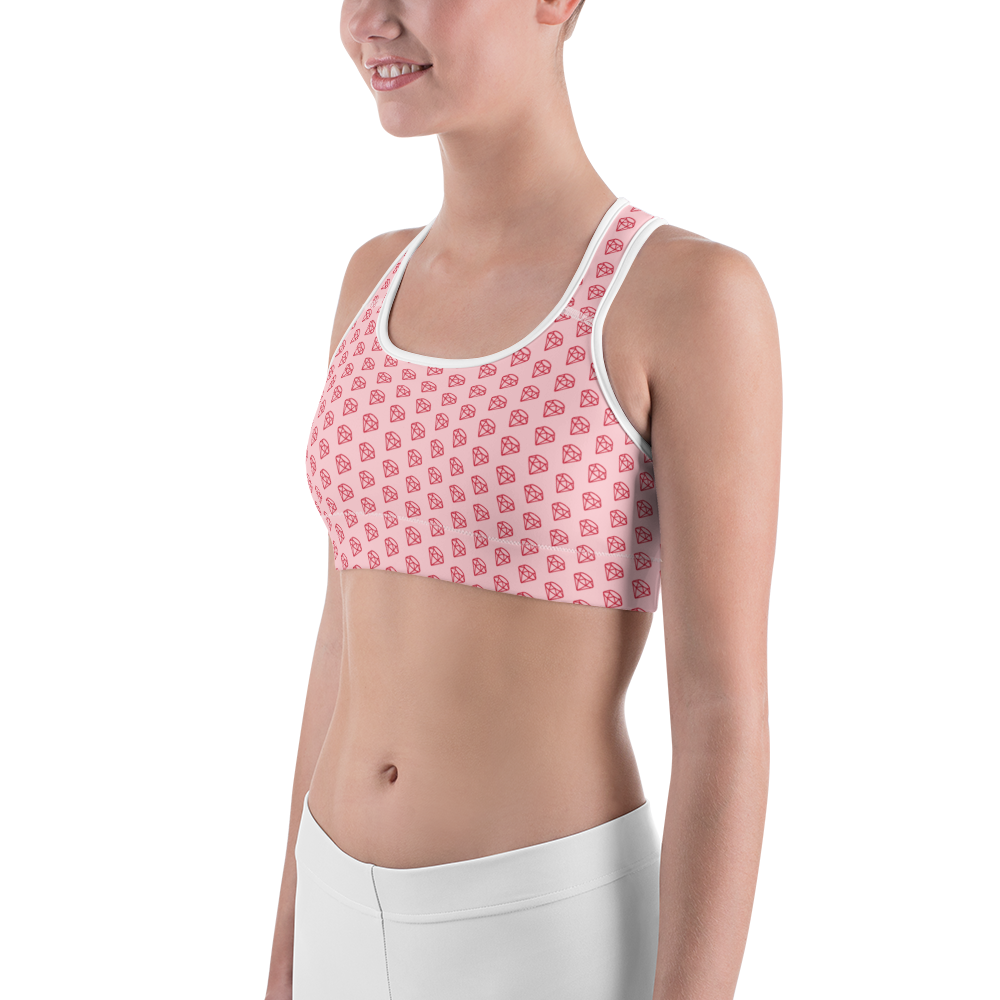 Brassière de yoga - diamant couture blanche profil droit