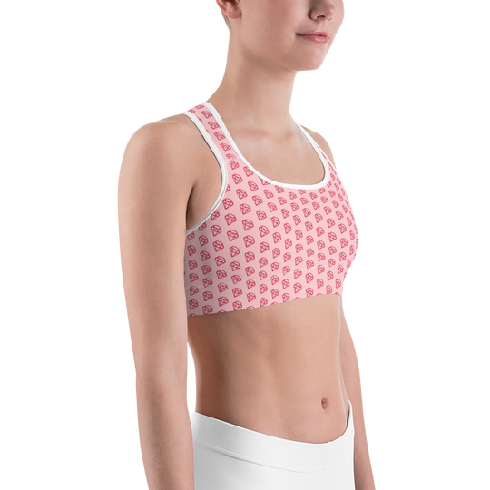 Brassière de yoga - diamant couture blanche profil gauche