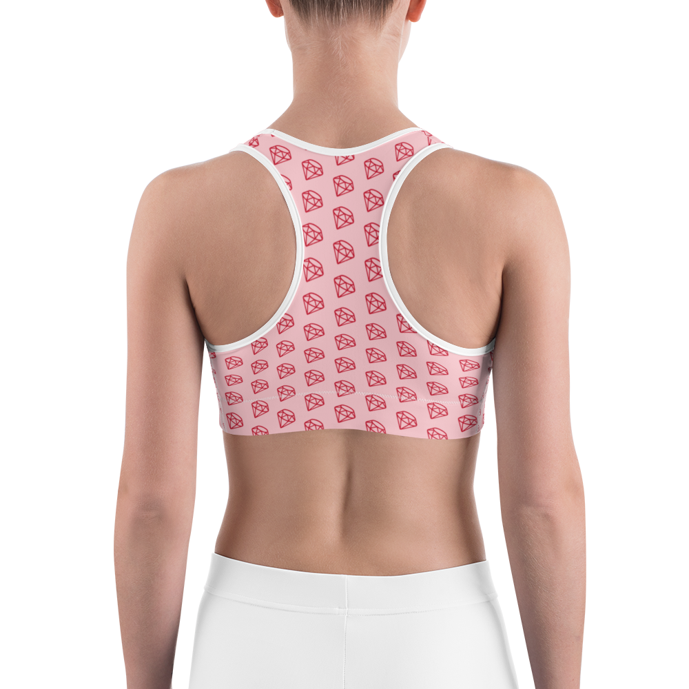 Brassière de yoga - diamant couture blanche dos nageur