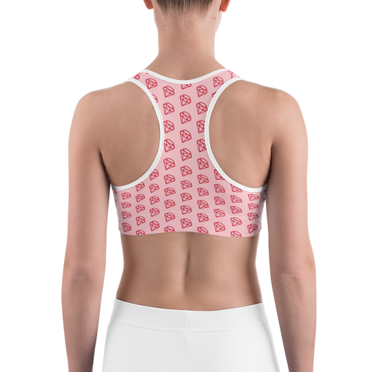 Brassière de yoga - diamant couture blanche dos nageur