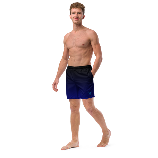 short de bain homme - noir dégradé bleu