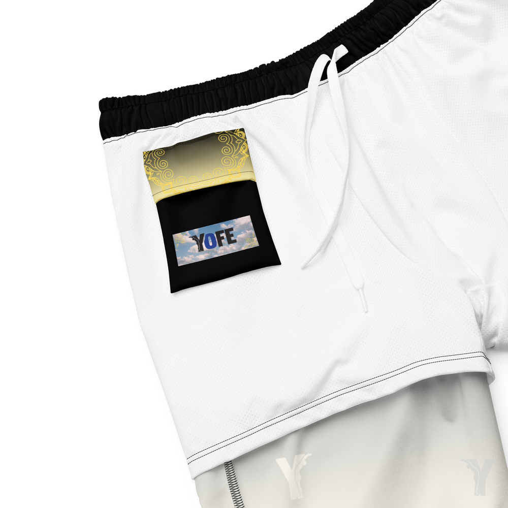 short de bain homme - noir dégradé jaune-YOFE YOGA