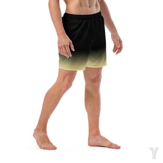 short de bain homme - noir dégradé jaune-YOFE YOGA