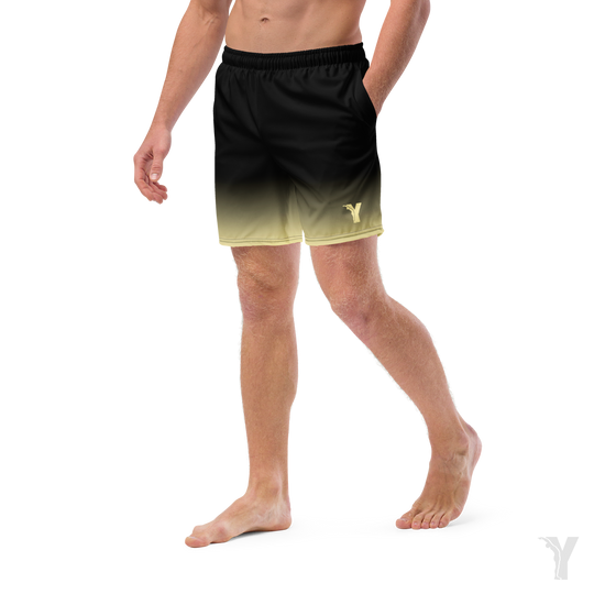 short de bain homme - noir dégradé jaune-YOFE YOGA