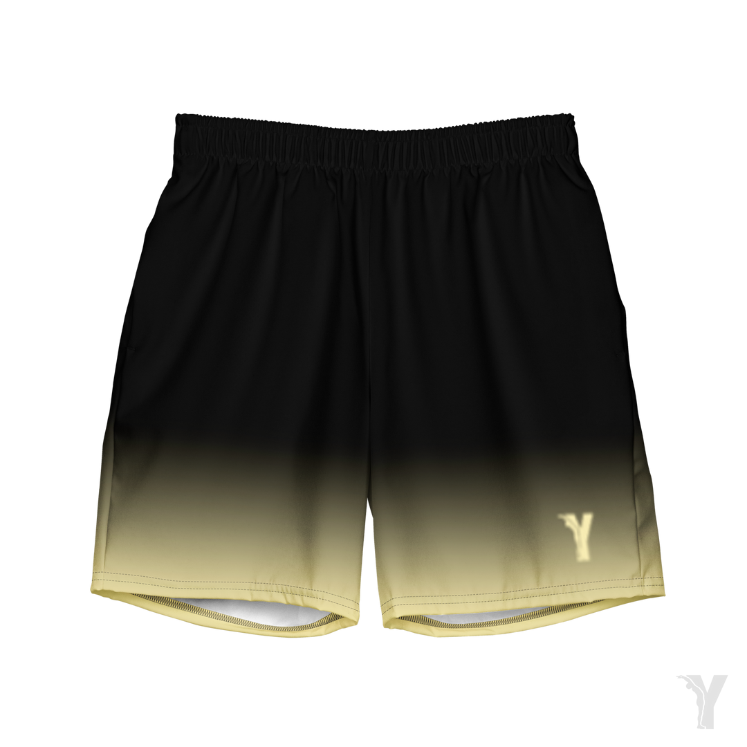 short de bain homme - noir dégradé jaune-YOFE YOGA