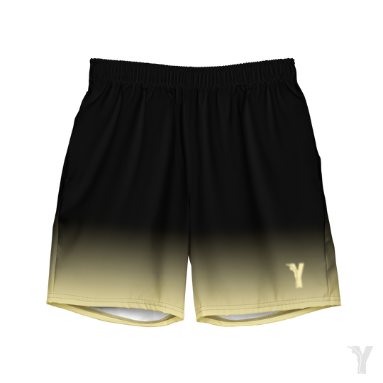 short de bain homme - noir dégradé jaune-YOFE YOGA